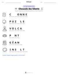 Aperçu de la feuille de travail imprimable Chaussée des Géants