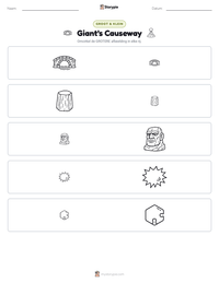 Giant's Causeway afdrukbare werkblad voorbeeld