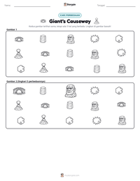 Prabaca lembar kerja cetak Giant's Causeway