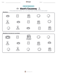 Giant's Causeway afdrukbare werkblad voorbeeld