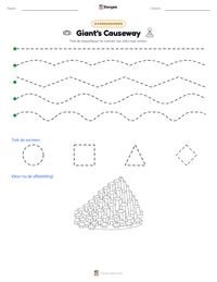Giant's Causeway afdrukbare werkblad voorbeeld