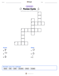 Fenian Cycle printable worksheet preview