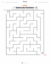 Elektrische Ventilator afdrukbare werkblad voorbeeld