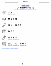 Electric Fan printable worksheet preview