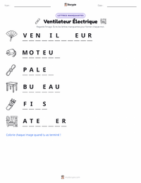 Aperçu de la feuille de travail imprimable Ventilateur Électrique