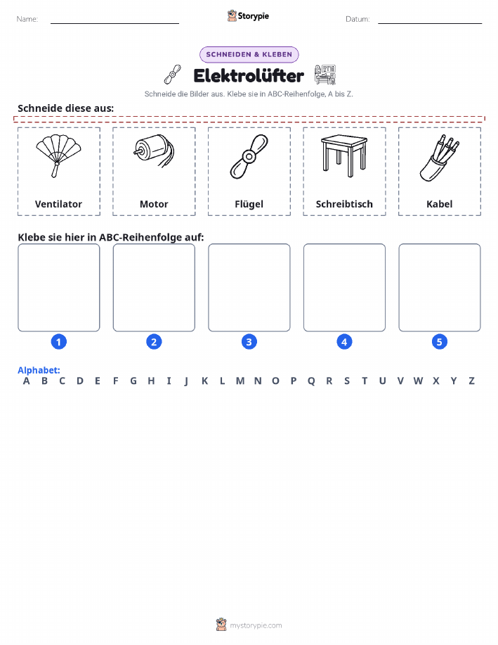 Schneiden & Einfügen Alphabet