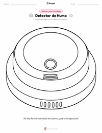 Página para colorear de Detector de Humo para niños
