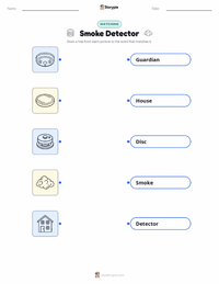Smoke Detector printable worksheet for kids