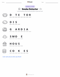 Smoke Detector printable worksheet preview