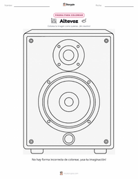 Página para colorear de Altavoz para niños