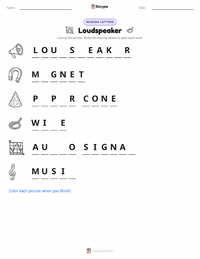 Loudspeaker printable worksheet preview