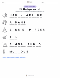Aperçu de la feuille de travail imprimable Haut-parleur