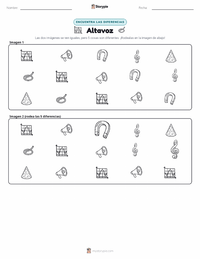 Vista previa de la hoja de trabajo imprimible de Altavoz