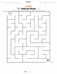 Aperçu de la feuille de travail imprimable Pellicule photographique