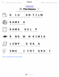 Prabaca lembar kerja cetak Film Kamera