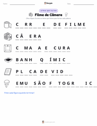 Prévia da folha de atividades imprimível Filme Fotográfico