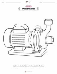 Wasserpumpe Malvorlage für Kinder