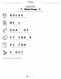 Water Pump printable worksheet preview