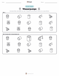 Wasserpumpe druckbare Arbeitsblatt Vorschau