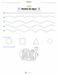 Vista previa de la hoja de trabajo imprimible de Bomba de agua