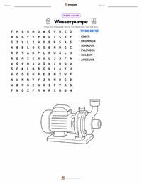 Wasserpumpe druckbare Arbeitsblatt Vorschau