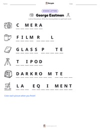 George Eastman printable worksheet preview
