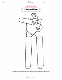 Page de coloriage Ouvre-boîte pour les enfants