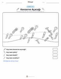Konserve Açacağı yazdırılabilir çalışma sayfası önizlemesi