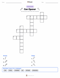 Can Opener printable worksheet preview