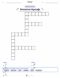 Konserve Açacağı yazdırılabilir çalışma sayfası önizlemesi
