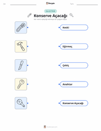 Konserve Açacağı çocuklar için yazdırılabilir çalışma sayfası