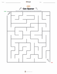 Can Opener printable worksheet preview
