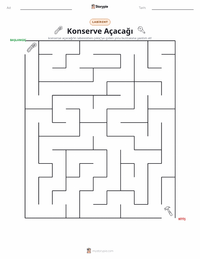 Konserve Açacağı yazdırılabilir çalışma sayfası önizlemesi