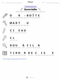 Aperçu de la feuille de travail imprimable Ouvre-boîte