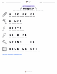 Blikopener afdrukbare werkblad voorbeeld