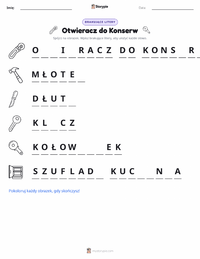 Podgląd drukowalnego arkusza ćwiczeń Otwieracz do puszek