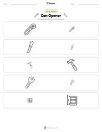 Can Opener printable worksheet preview