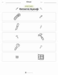 Konserve Açacağı yazdırılabilir çalışma sayfası önizlemesi