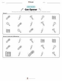 Can Opener printable worksheet preview