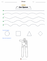 Can Opener printable worksheet preview