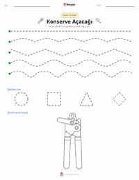 Konserve Açacağı yazdırılabilir çalışma sayfası önizlemesi