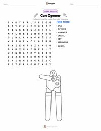 Can Opener printable worksheet preview