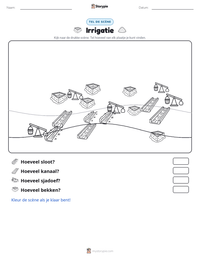Irrigatie afdrukbare werkblad voorbeeld