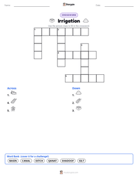 Irrigation printable worksheet preview