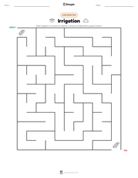 Aperçu de la feuille de travail imprimable Irrigation
