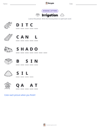 Irrigation printable worksheet preview