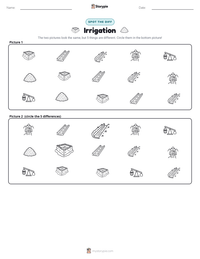 Irrigation printable worksheet preview