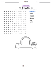 Irrigatie afdrukbare werkblad voorbeeld