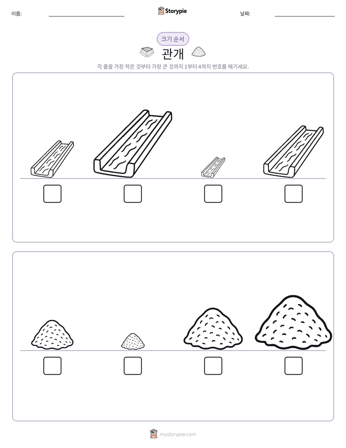 크기 순서