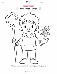 Prabaca lembar kerja cetak Jack Frost - Eropa